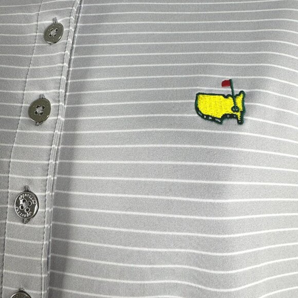 Magnolia Lane Tech‎ Masters Polo Shirt Womens Large Gray Striped NWT TP-3405 - Picture 4 of 11